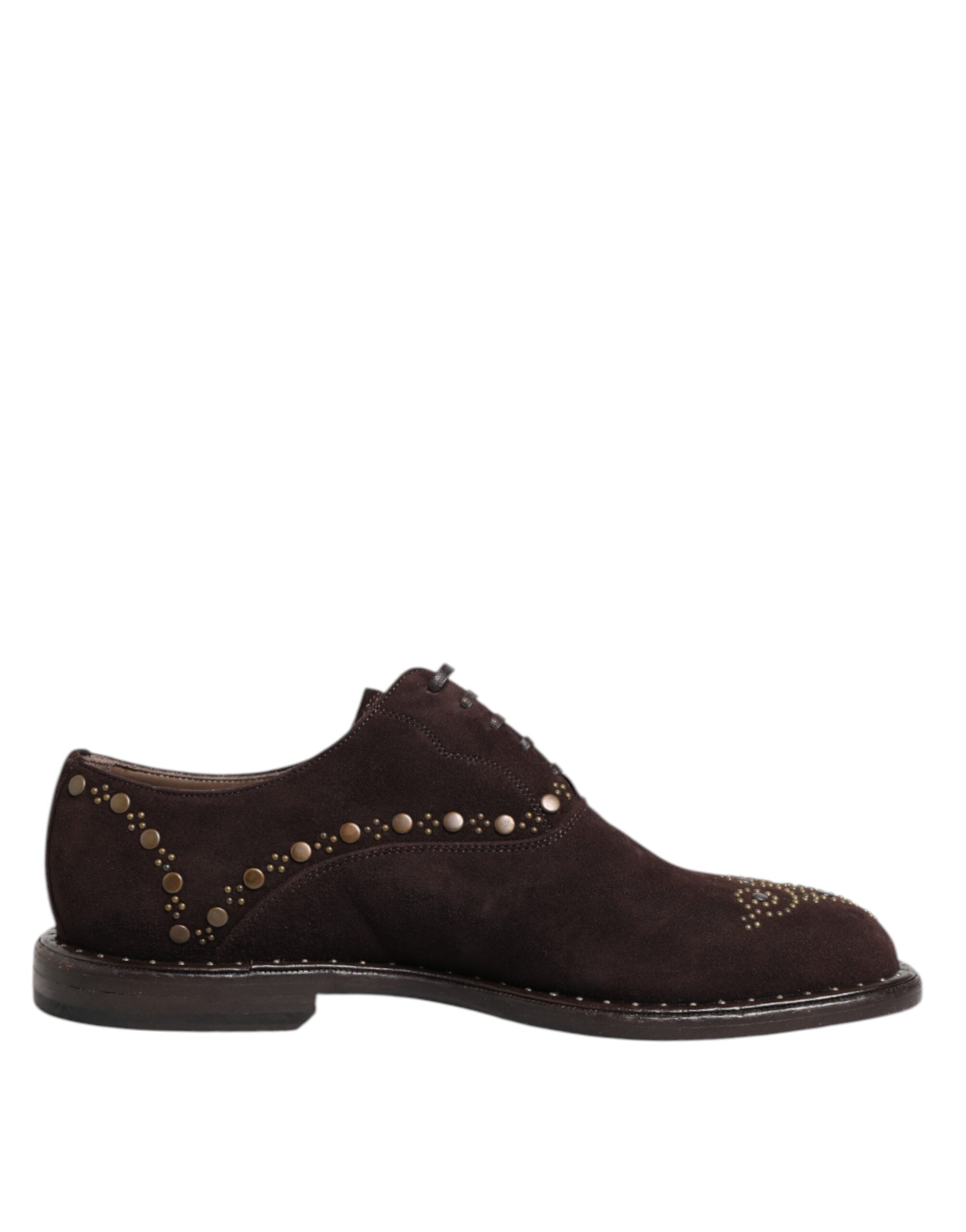 Dolce & Gabbana Braune Samt Schnür-Oxford-Schuhe