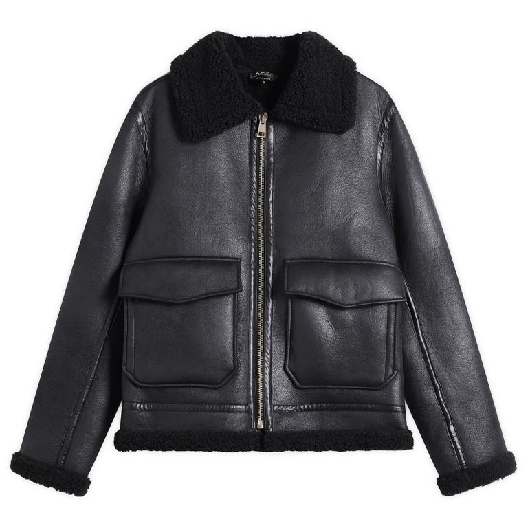 Tommy Faux Shearling Jacket - Black - A.P.C. Jackets