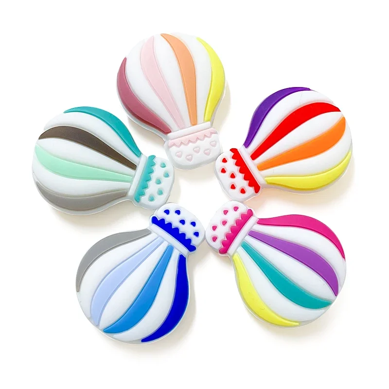 10 Stück Mini Baby Silikon-Ballonperlen BPA-frei, Beißspielzeug für Säuglinge, Kaubare Schnullerkette, Schnullerzubehör, Geschenk Image