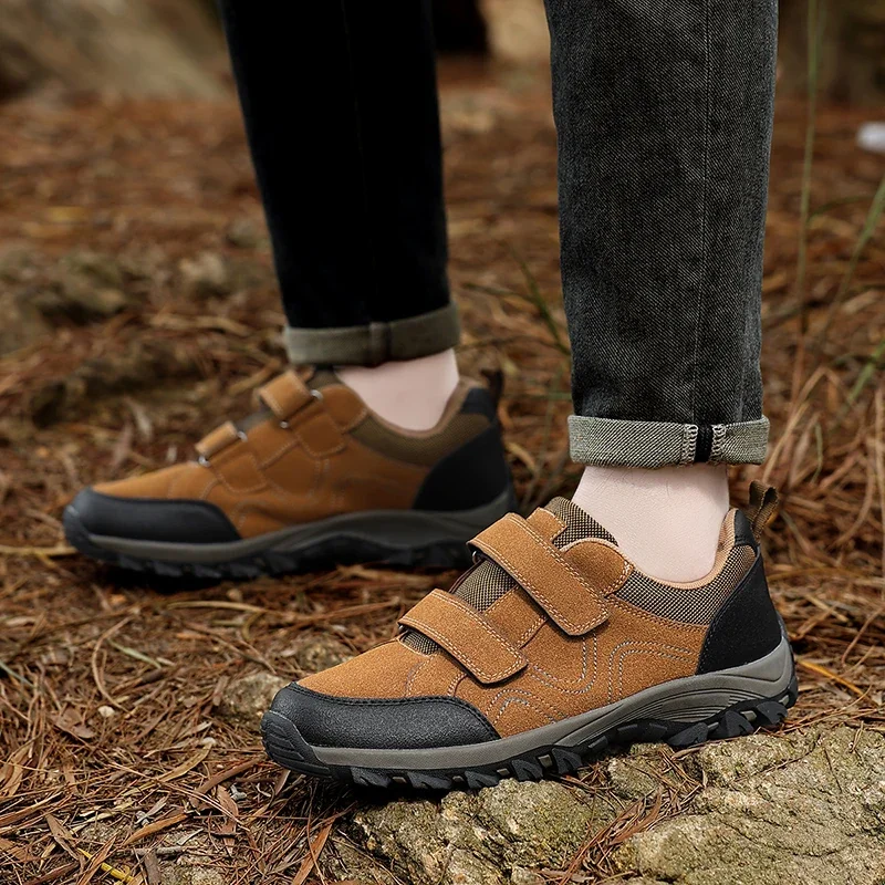 Große Größe 46 Wanderschuhe für Herren, Kletterschuhe mit Klettverschluss, Herren-Wanderschuhe, bequeme, rutschfeste Outdoor-Trekking-Sneaker für Herren