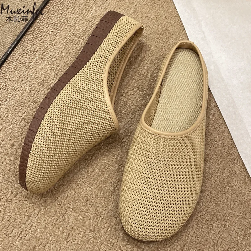Net Bread Head Half Holder 2026 Sommer Neu Atmungsaktive und vielseitige Retro-Slipper mit weicher Sohle für Damen für den Außenbereich Image