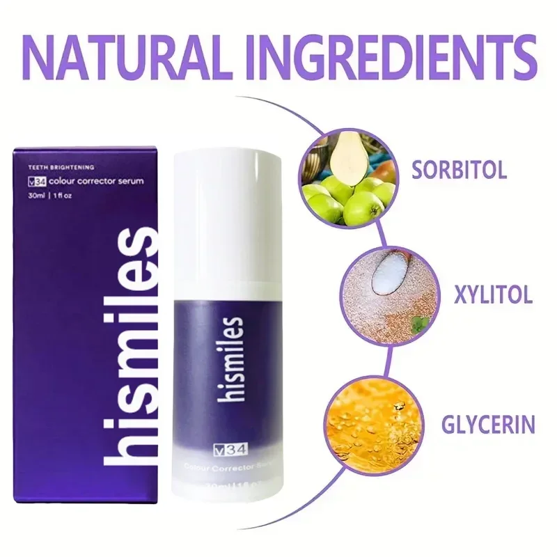 30 ml violette Zahnpasta zum Aufhellen der Zähne, Tiefenreinigung, Fleckenentfernung, Zahnpasta, erfrischender Atem, Mundpflege, unverzichtbar für den täglichen Gebrauch zu Hause Image