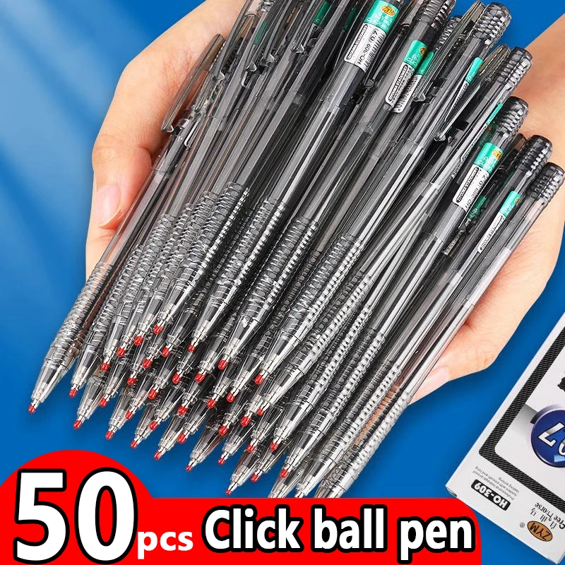 10/50 Stück Kugelschreiber, 0,7 mm, feine Spitze, Schreibstifte in Schwarz, Rot, Blau, für Studenten, Büromaterial, Signierstift Image