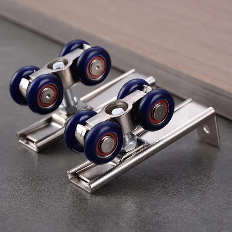 【F】Schiebetürrollen-Hardware, Schiebetür-Laufrollen mit 4 Rädern, für Holztüren, Hängesystem, Schienenführung Image