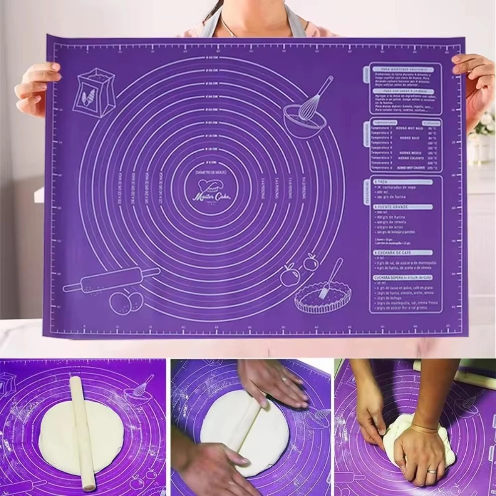 60x45cm Lebensmittelechte Silikon-Backmatte Haushaltswaren Küchenzubehör Lebensmittelechte Gebäck- und Konditoreizubehörteile Verstärkt Image