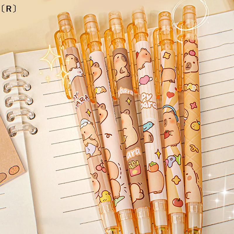 〔R〕6 Stück niedliche Druckbleistifte mit Radiergummi, für ständiges Schreiben, Schulbedarf, ästhetisches Schreibwaren-Set〔Winter2〕 Image