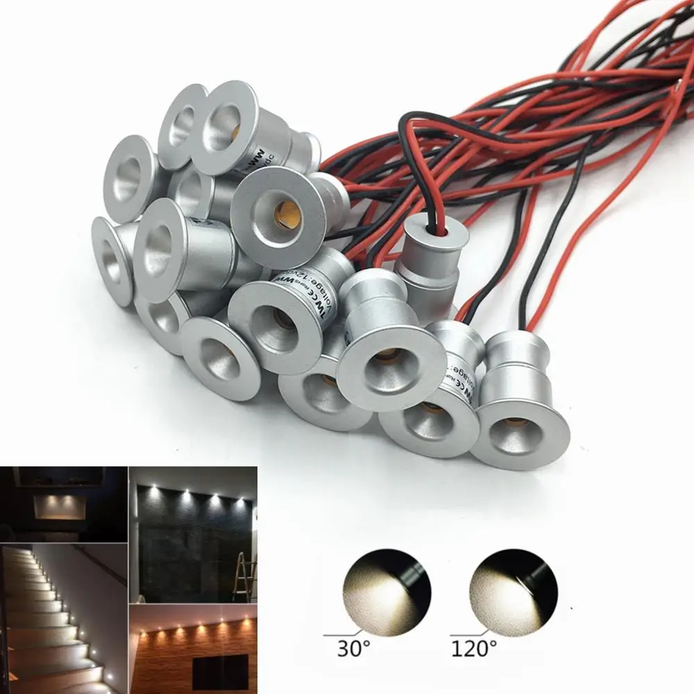 1W IP65 Mini LED-Strahler 12V Dimmbarer Ambiente-Downlight Focos Spot-Lampe für KTV Party Decke Treppe Gehweg Schrankbeleuchtung