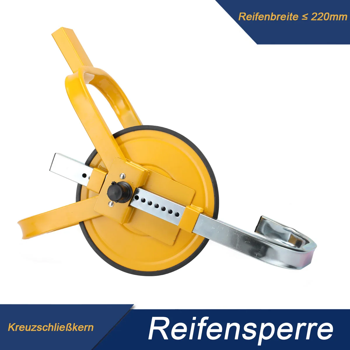 Auto-Anti-Diebstahl-Reifenschloss, tragbar, faltbar, dreizackiges Reifenschloss, Stahlmaterial, langlebiges Diebstahlschutzschloss Image