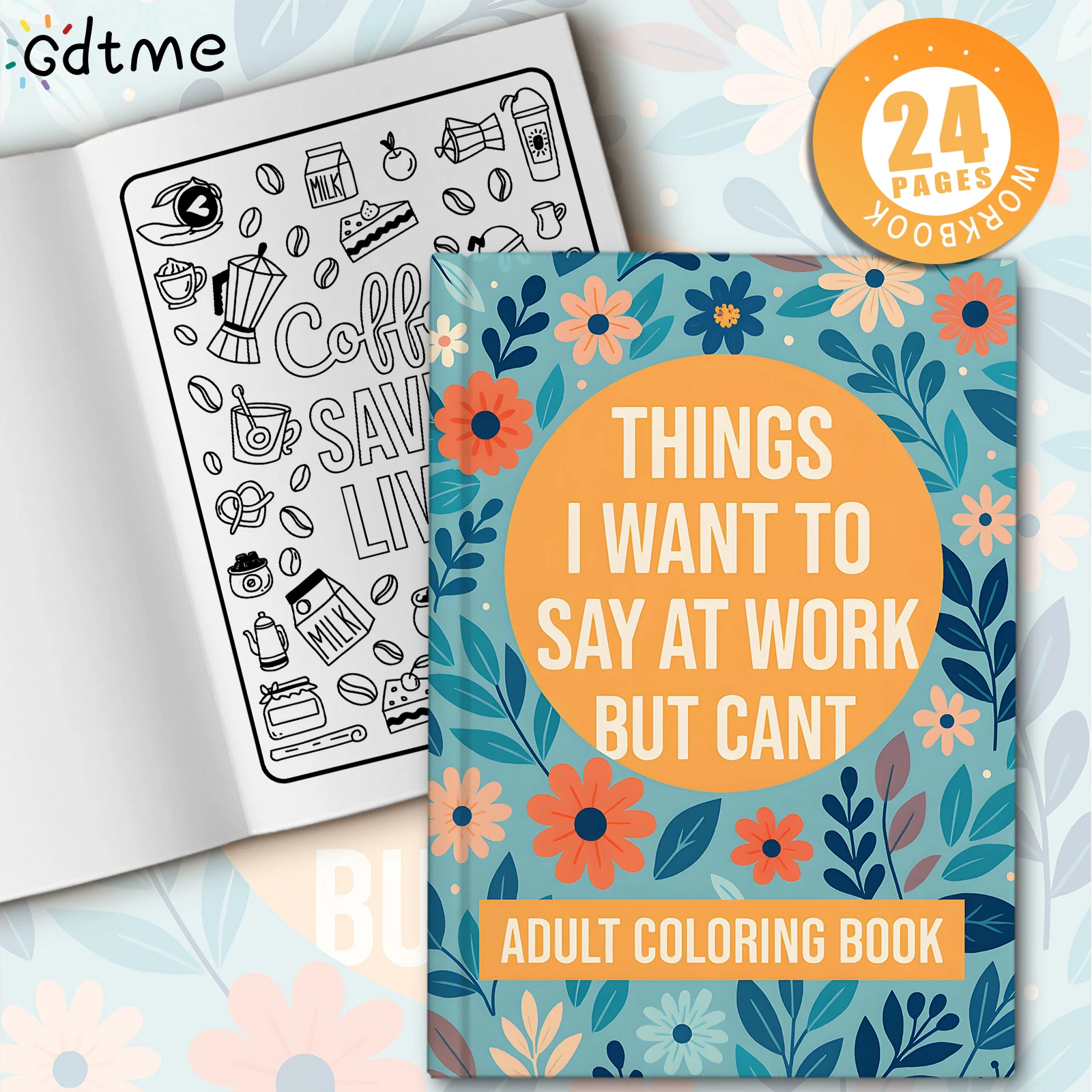 1 Stück Malbuch für Erwachsene, 24 Seiten, Geschenk für Dinge, die ich auf der Arbeit sagen möchte, aber nicht sagen kann, DIY-Mal- und Zeichenbuch Image