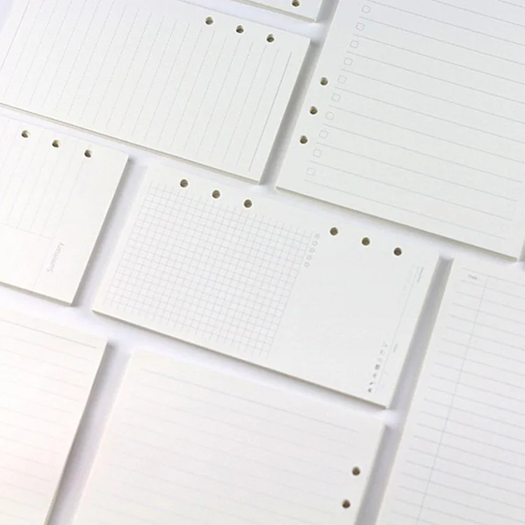 A5 A6 A7 A8 Notebook Agenda Linea Griglia Mensile Diario settimanale Planner Sei fori Standard Carta a fogli mobili Ufficio Scuola di cancelleria
