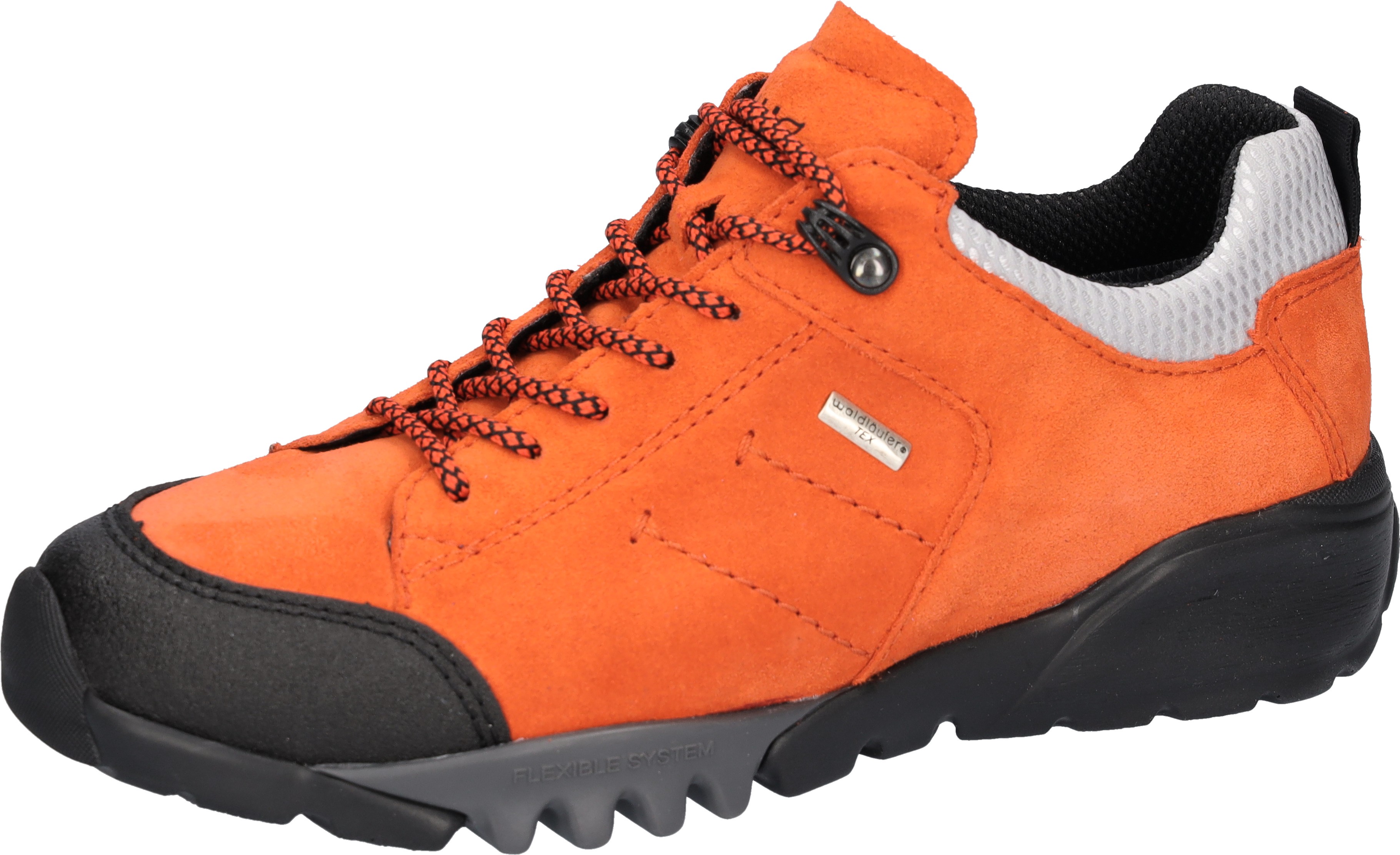 Trekkingschuh WALDLÄUFER "H-AMIATA", Damen, Gr. 8 (42), orange, schwarz, grau, Gummi, Textil, Veloursleder, kontrastfarbene Details, Schuhe Trekkingschuh, Freizeitschuh, Halbschuh, Outdoorschuh mit TEX-Ausstattung, H-Weite Image
