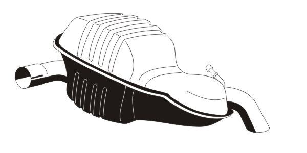 VEGAZ Endschalldämpfer VOS-137ERNS Universal hinten für VOLVO 8634167 Image