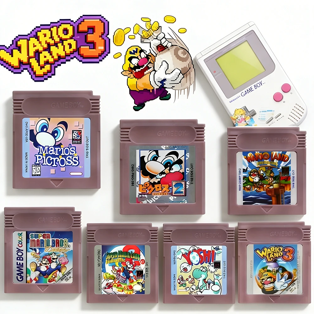 Nouvelle cartouche de jeu vidéo GBC 16 bits, console de jeu 16 bits, carte de jeu Land Donkey Kong Land 2 Yoshi pour GBC