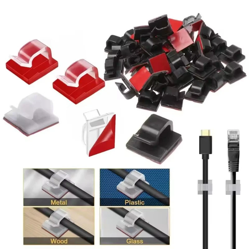 10/20/30/50 stücke Kabel Clips Klebstoff Kabel Organizer Klebrige Draht Clip Kabel Drähte Management Halter für Office Home Ladekabel Image