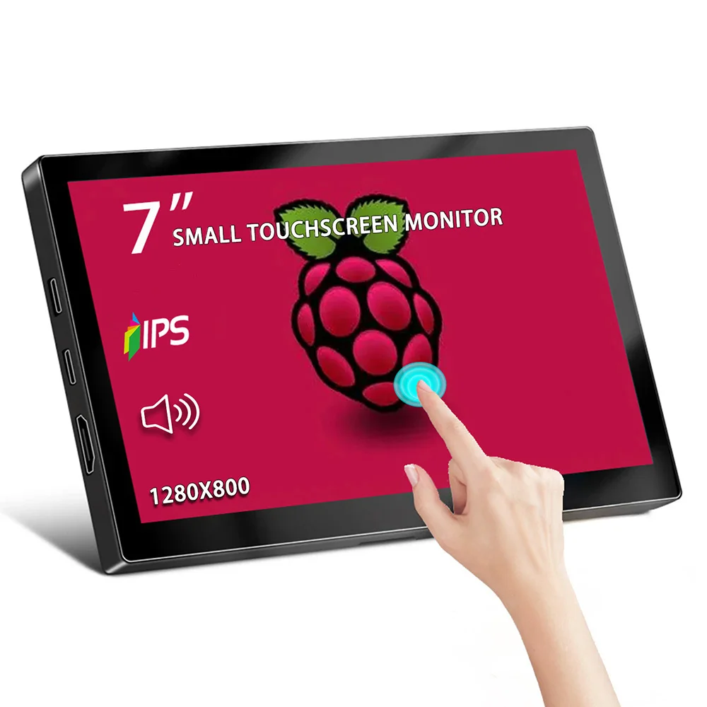 Touchscreen Kleiner Monitor 7-Zoll Tragbarer Monitor Mini-Monitor 1280*800 60Hz HDMI TYPE-C für Raspberry Pi /Laptop/Smartphone /PC VSEA Image