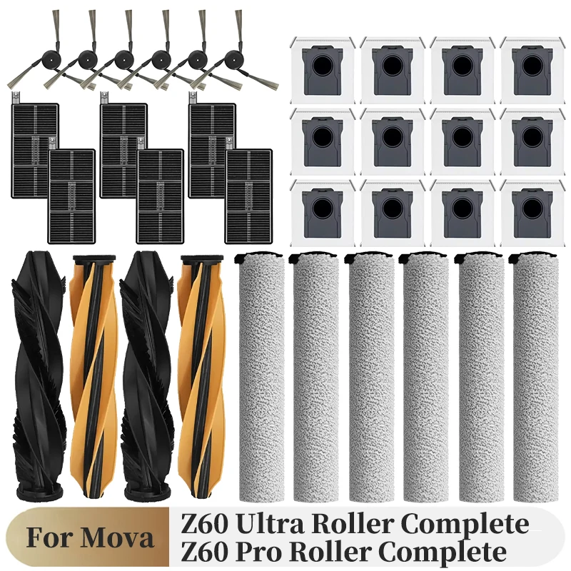 Für MOVA Z60 Ultra Roller Complete/ Z60 Ultra Roller SA Roller Roboterstaubsauger Teile Hauptbürste Seitenbürste Staubbeutel Filter Rolle Image