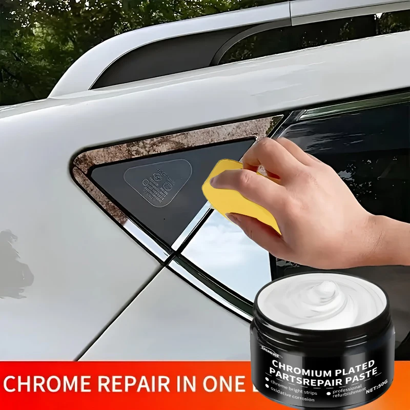 Professionelle Chrom-Reparaturpaste - Metalloxidations-Restaurator und Polierpaste für Autotürgriffe, Fenster, Stoßstangen - Universelle Reparaturpaste Image