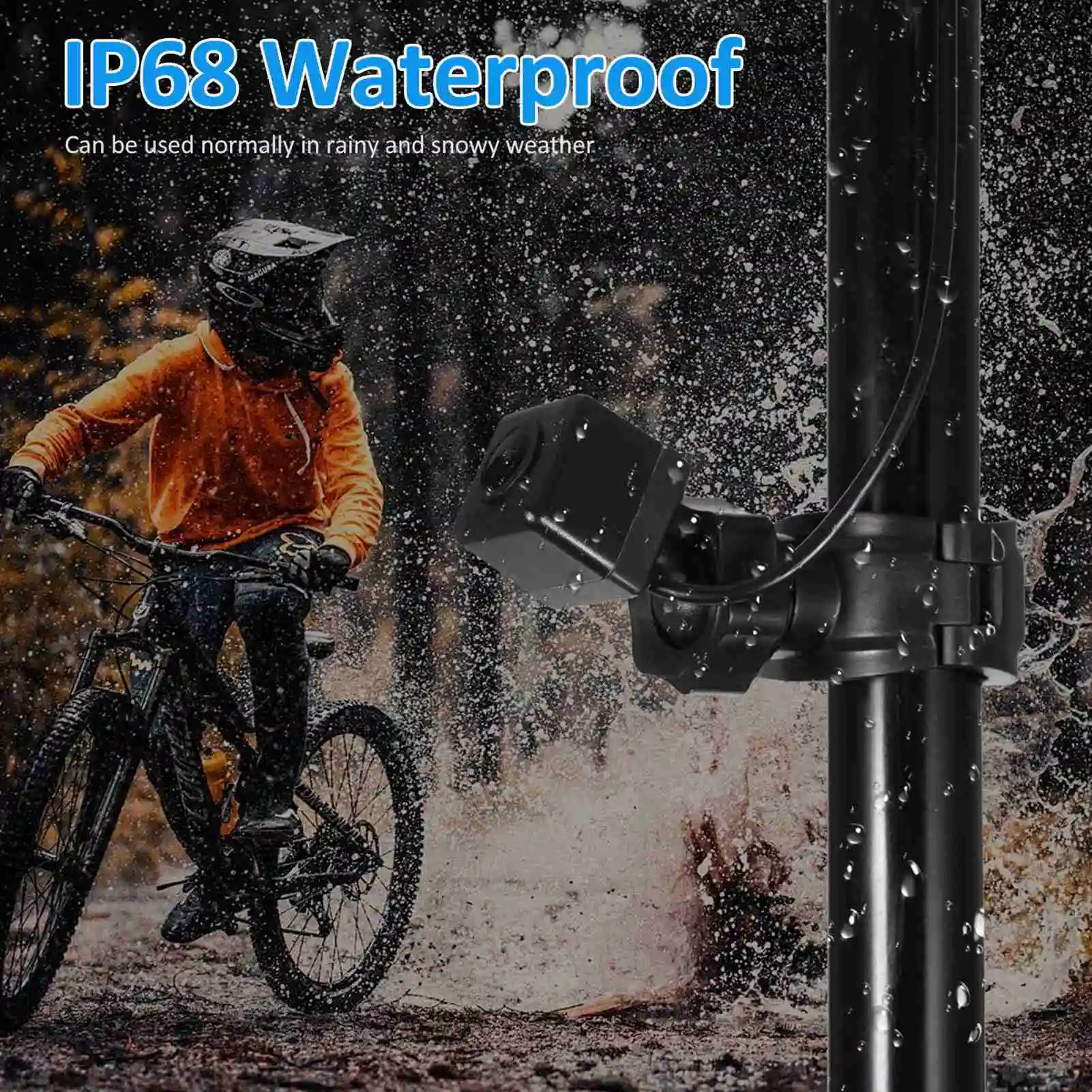 Fahrrad Lenker Spiegel Rückfahrkamera Fahrrad Rückfahrkamera 1080P 4,3 Zoll HD Display Rückfahrkamera für Mountainbike Image