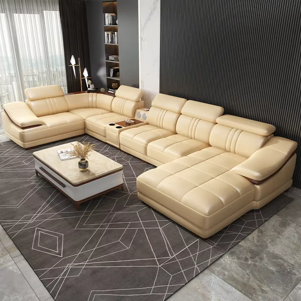 Hochwertiges Sofa aus echtem Leder, Sofa aus echtem Leder, modernes Sofa aus echtem Leder, modern Image