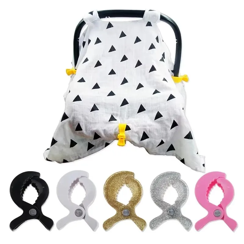 1/4 Stück Baby-Kinderwagen-Klammer Alligator-Clip Kinderwagen-Haken Tragbarer Kinderwagen-Haken Baby-Autositz-Clips Kleinkind-Kinderwagen-Zubehör Image