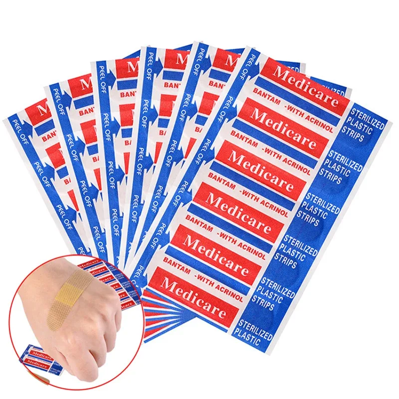 10/200 stücke Verband Notfall Erste Hilfe Verband Gips Vliesstoff Wasserdicht Atmungsaktiv Sterile Wunde Paste Medic Pflaster Image