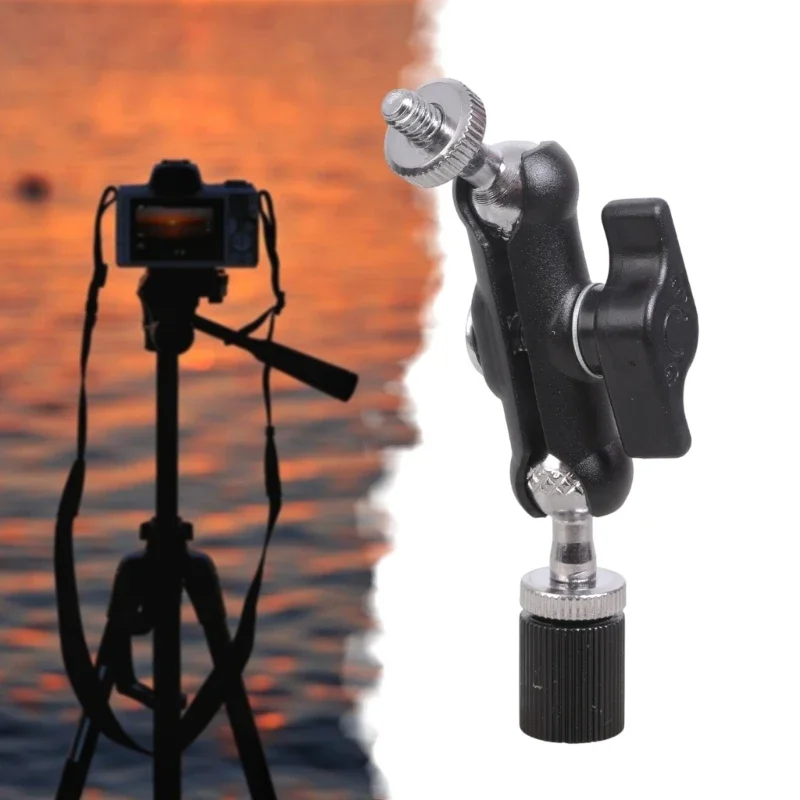Verstellbarer Gelenkiger Doppelkugel-Magic-Arm mit 1/4-Zoll-Gewinde-Verlängerungshalterung für Kamera, Monitor, Licht, Mikrofon und Aufnahmezubehör Image