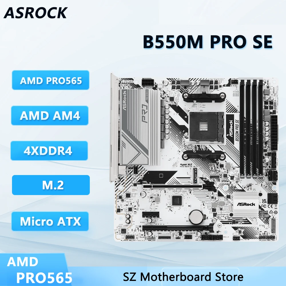 ASROCK B550M PRO SE Motherboard AM4 AMD PRO 128GB DDR4 M.2 unterstützt Ryzen 5800 3400 3700 5600 5500 CPU Micro ATX Image