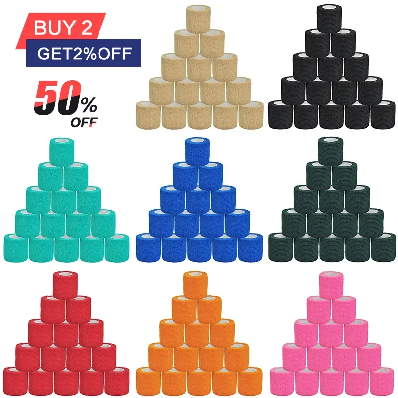 6/15Pcs 5cm x 4,6m Tattoo Grip Verband Tattoo Grip Band Abdeckung Wrap Finger Handgelenk Schutz nicht-gewebt Elastische Tattoo Verband Image