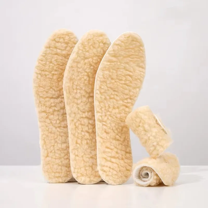 1–8 Paar dicke und warme Einlegesohlen, kältebeständige Einlegesohlen aus Schafwolle für den Winter, Schneestiefel, Fußpolster, weiche, individuelle Einlegesohlen Image