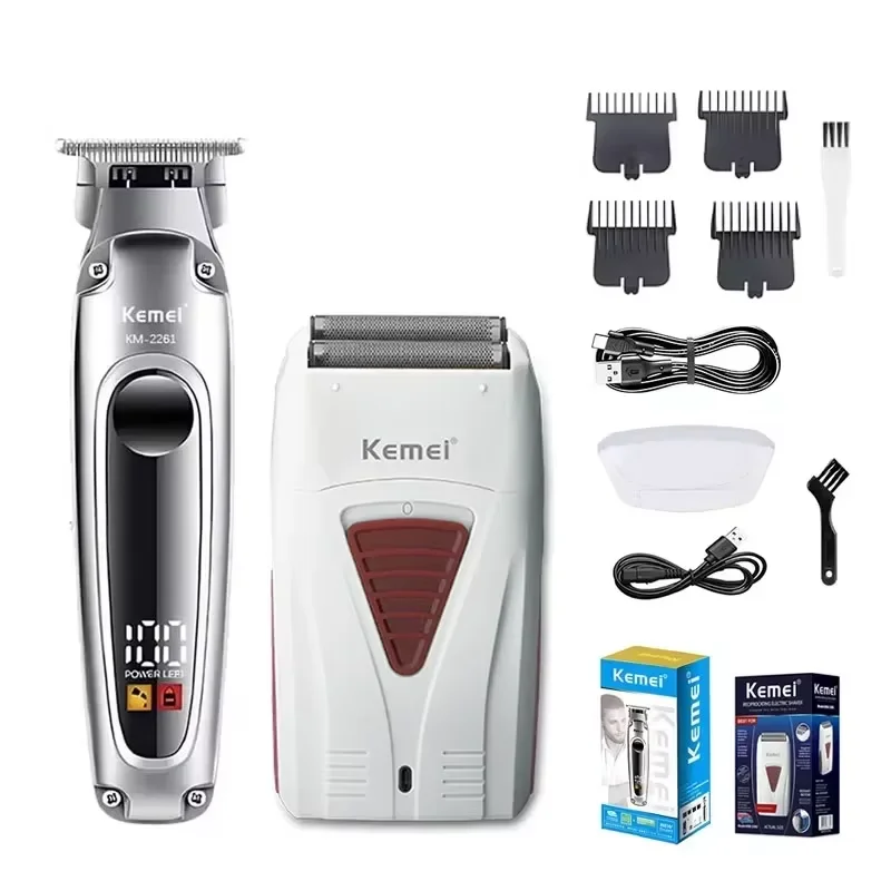 Kemei KM-2261 KM-3382 Wiederaufladbare elektrische Haarschneidemaschine Professioneller Trimmer Friseur Schneidemaschine Akku-Rasierer Bartrasierer Image