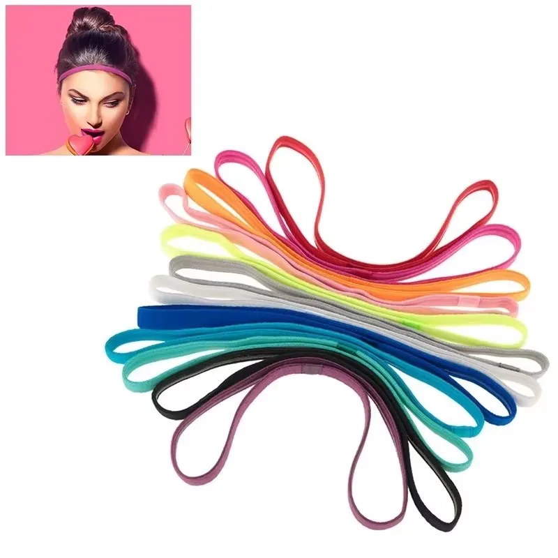 2/1Pcs Frauen Männer Yoga Haar Bands Sport Fitness Stirnband Mädchen Sport Anti-slip Elastische Gummi Schweißband für Fußball Laufen Image