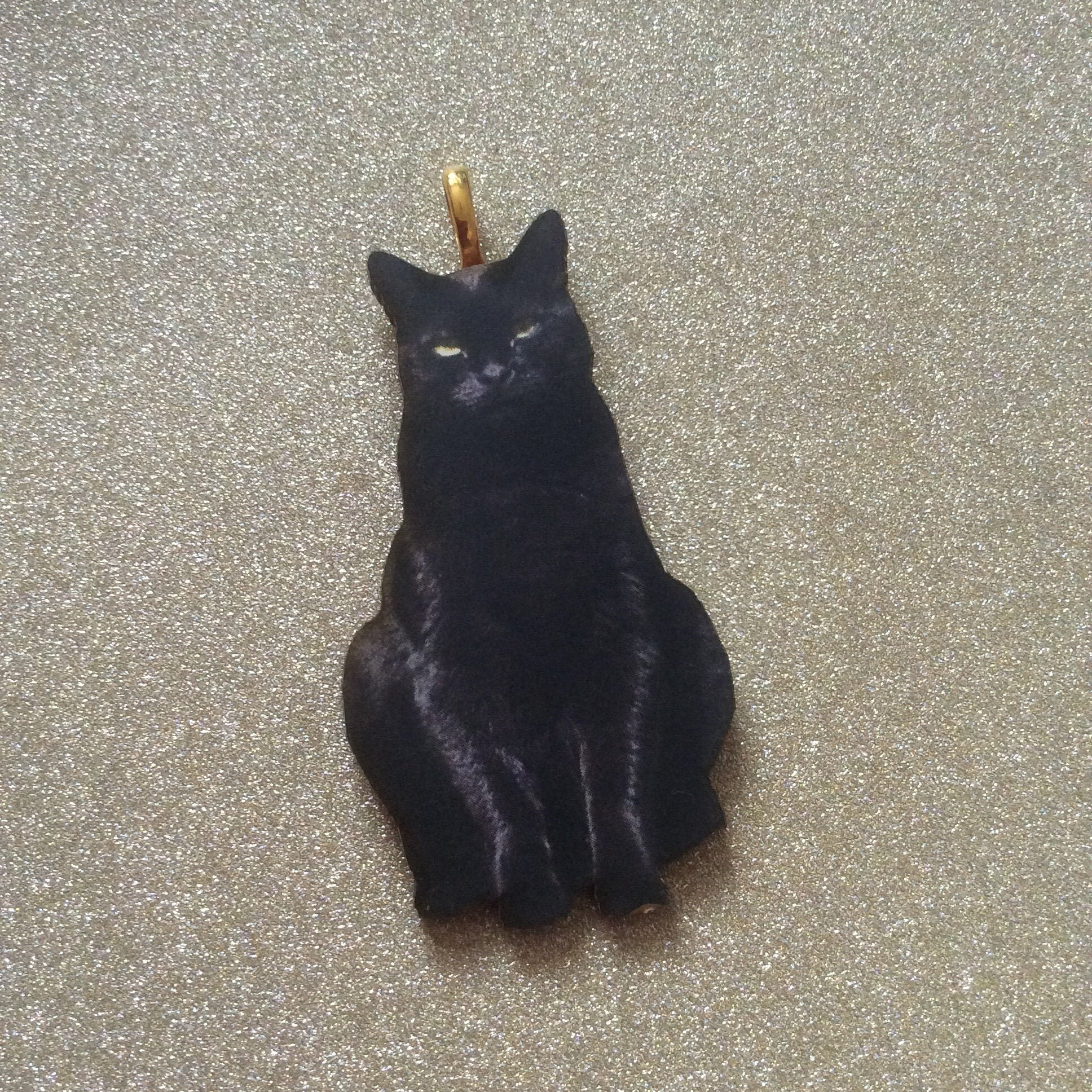 Schwarze Katze Anhänger /Schwarze Katze Schmuck/Schwarze Katze Anstecknadel / Schwarze Katze Geschenkideen / Schwarze Katze Accessoire/Katze Anhänger