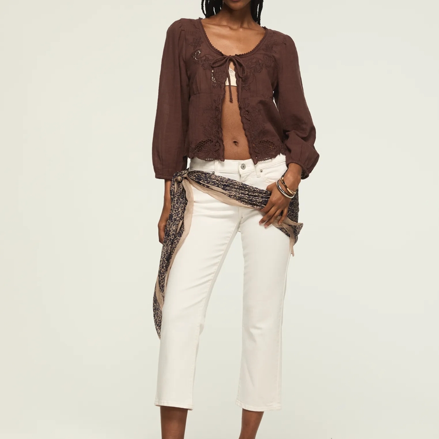 Lucky Brand Mid Rise Sweet Crop - Women's Pants Denim Cropped Jeans in Cloudy Days Wash, Size 32