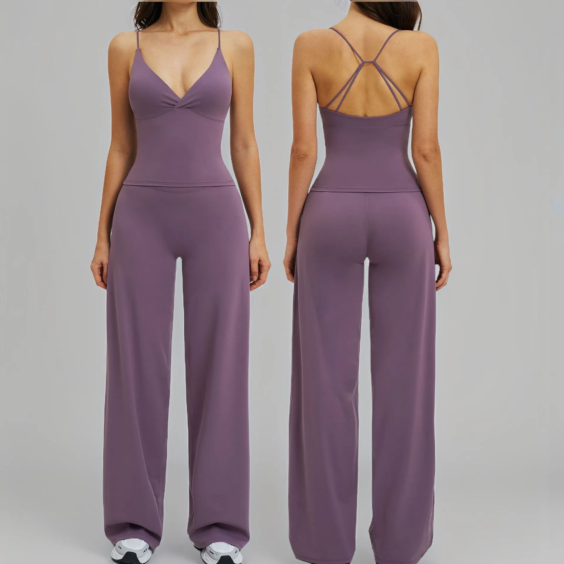 Ensemble de yoga pour femmes, 2 pièces, vêtements de sport, tenues d'entraînement, vêtements de fitness, survêtement de gym, leggings taille haute, soutien-gorge de sport, vêtements athlétiques