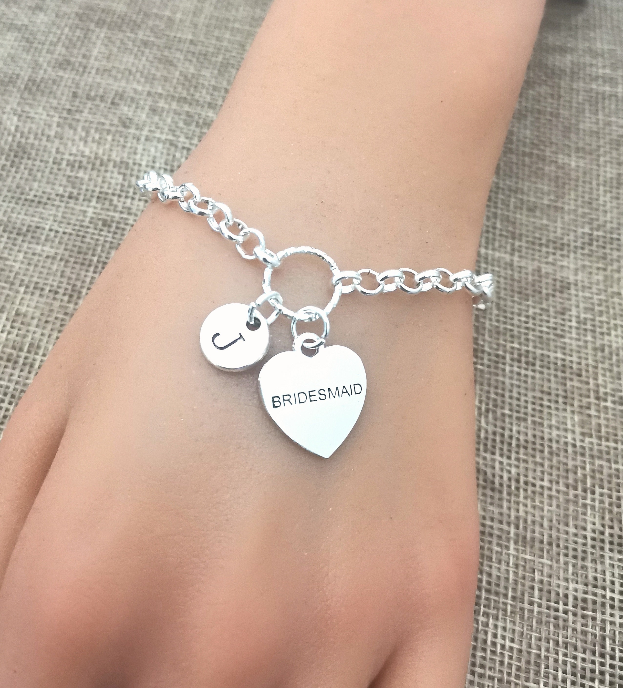 braccialetto da damigella d'onore, braccialetto da damigella d'onore, gioielli da damigella d'onore, set di braccialetti da damigella d'onore, grazie