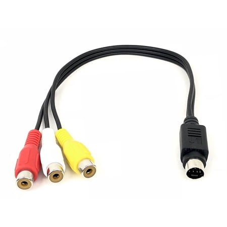 7 Pin S-Video to 3 RCA AV Female Cable Composite Wire HD Composite Video Stereo Audio AV S-video RCA Cable Adaptor for TV/HDTV CD Player VCR DVR DVD Player PC Laptop (0.3M) (RCA Female)