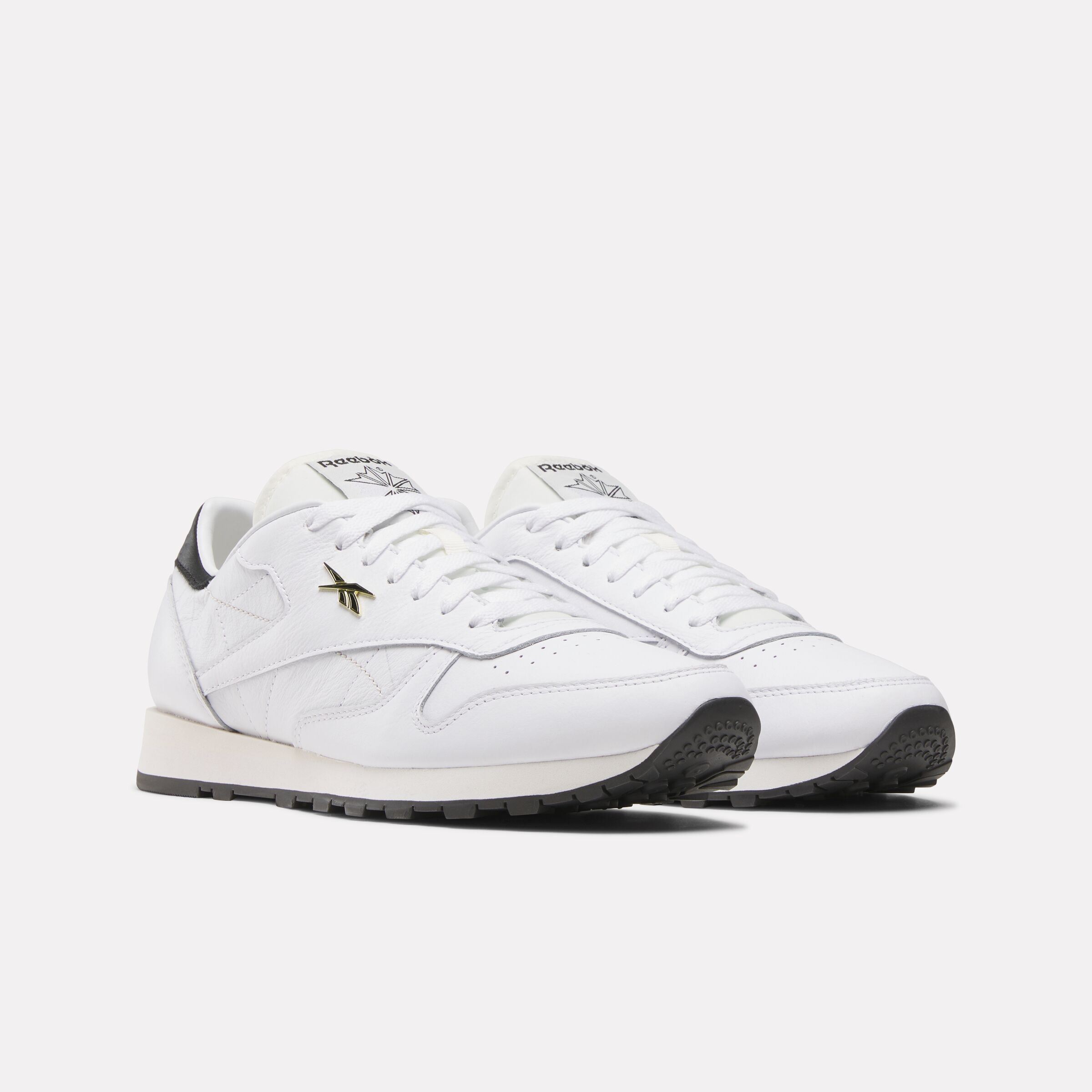 Sneaker REEBOK CLASSIC "CLASSIC LEATHER", Herren, Gr. 42,5, weiß, schwarz, chalk, Leder, Schuhe Sneaker