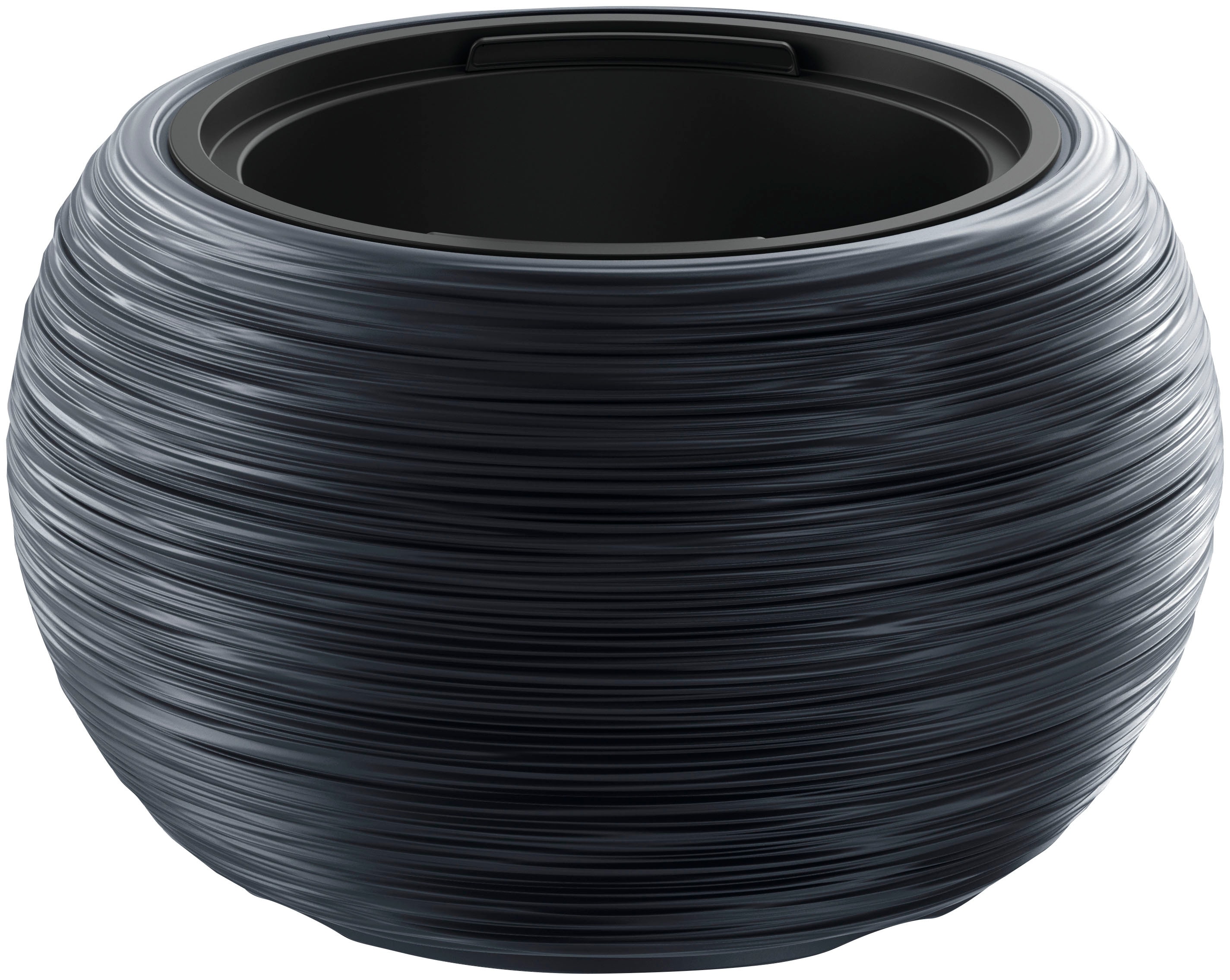 Blumentopf PROSPERPLAST "FURU BO", grau (anthrazit), H:23cm Ø:37,8cm, Kunststoff, Pflanzgefäße Image