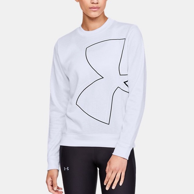 Under Armour Tops | Ua Armour Fleece Crew Exploded Logo Sweatshirt | Color: White | Size: L