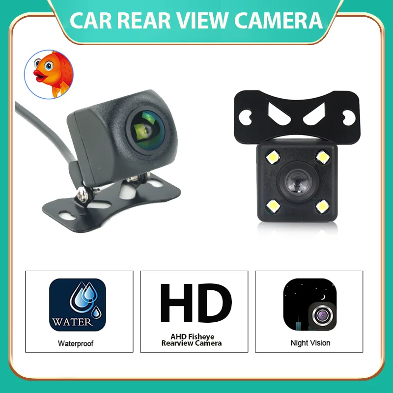 Telecamera per retromarcia per auto grandangolare HD AHD 1080P/720P Telecamera per retromarcia per retromarcia 4LED Telecamera per retromarcia per auto impermeabile per visione notturna