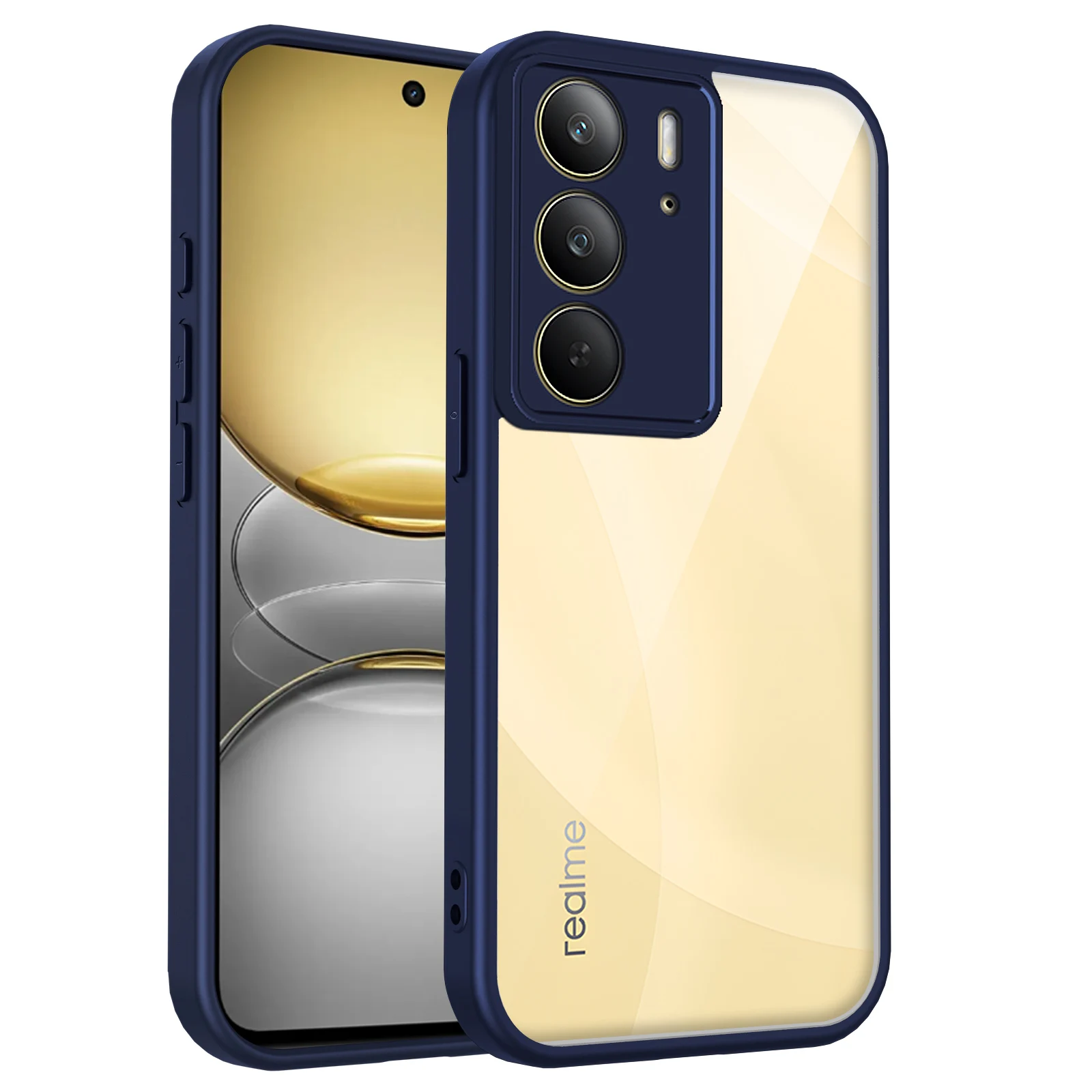 Custodia per Realme C75, Cover per Realme C71, Custodia per Realme 14X, Cover per Realme C73 C75X, Paraurti in Silicone con Cuscino d'Aria, Cover Posteriore Trasparente Opaca Rigida