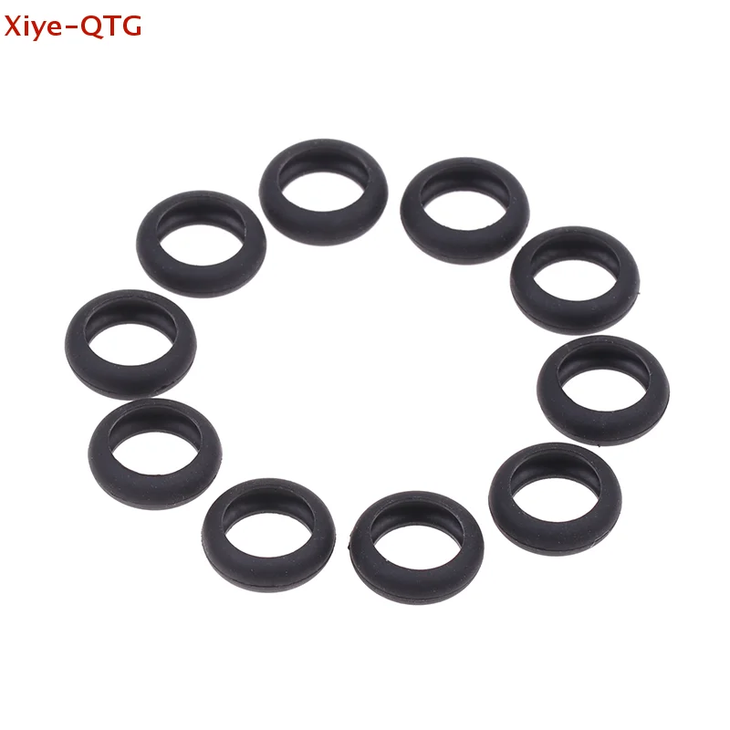 Neuer Verkauf: 10 Stück flache Silikon-Gummi-Ringhüllen für 15-mm-Kopfhörer – flexible Schutzhülle Image