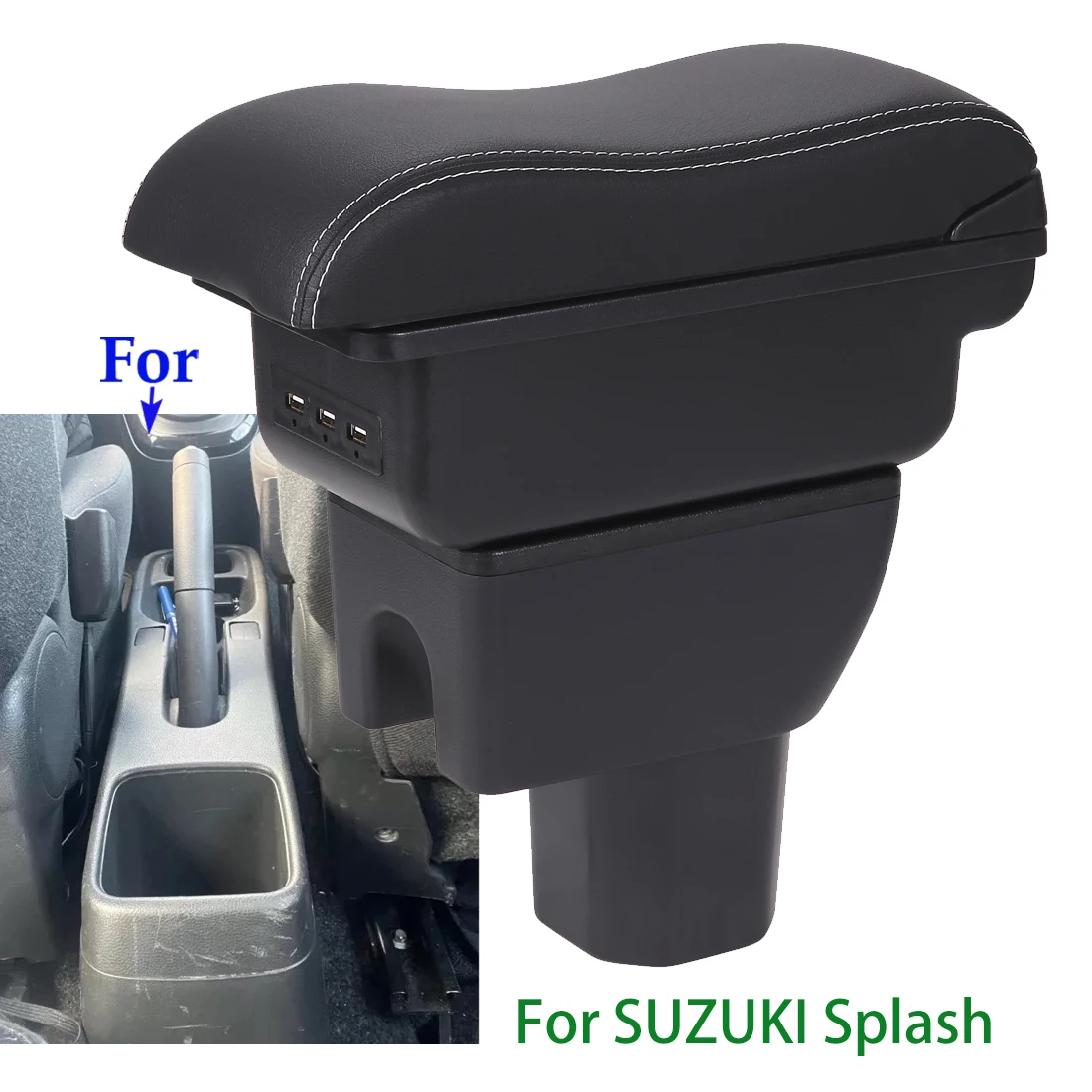 Für SUZUKI Splash Armlehne Box Für Suzuki Splash Auto Armlehne Auto Lagerung Box Arm Verstrebung erhöhen Innen Details Retrofit Teil Image