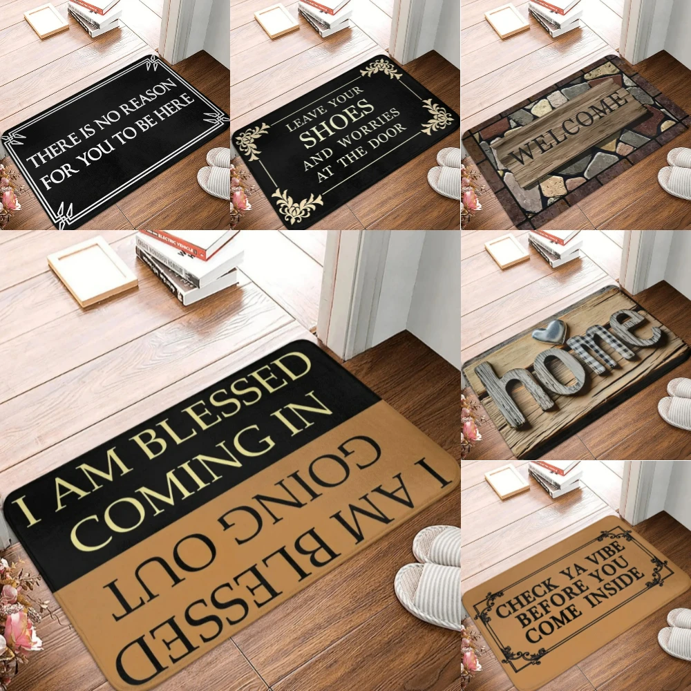 Fußmatte mit der Aufschrift „Ich bin gesegnet“, verschiedene Willkommenssprüche für Wohnzimmer, Schlafzimmer, Eingangsbereich im Innenbereich Image