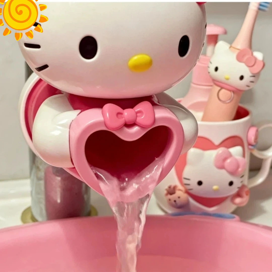 Sanrio Hello Kitty Hochwertiger Wasserhahn Spritzschutz-Aufsatz für Handwäsche Hochwertiger Niedlicher Wasserhahn-Aufsatz Geschenke