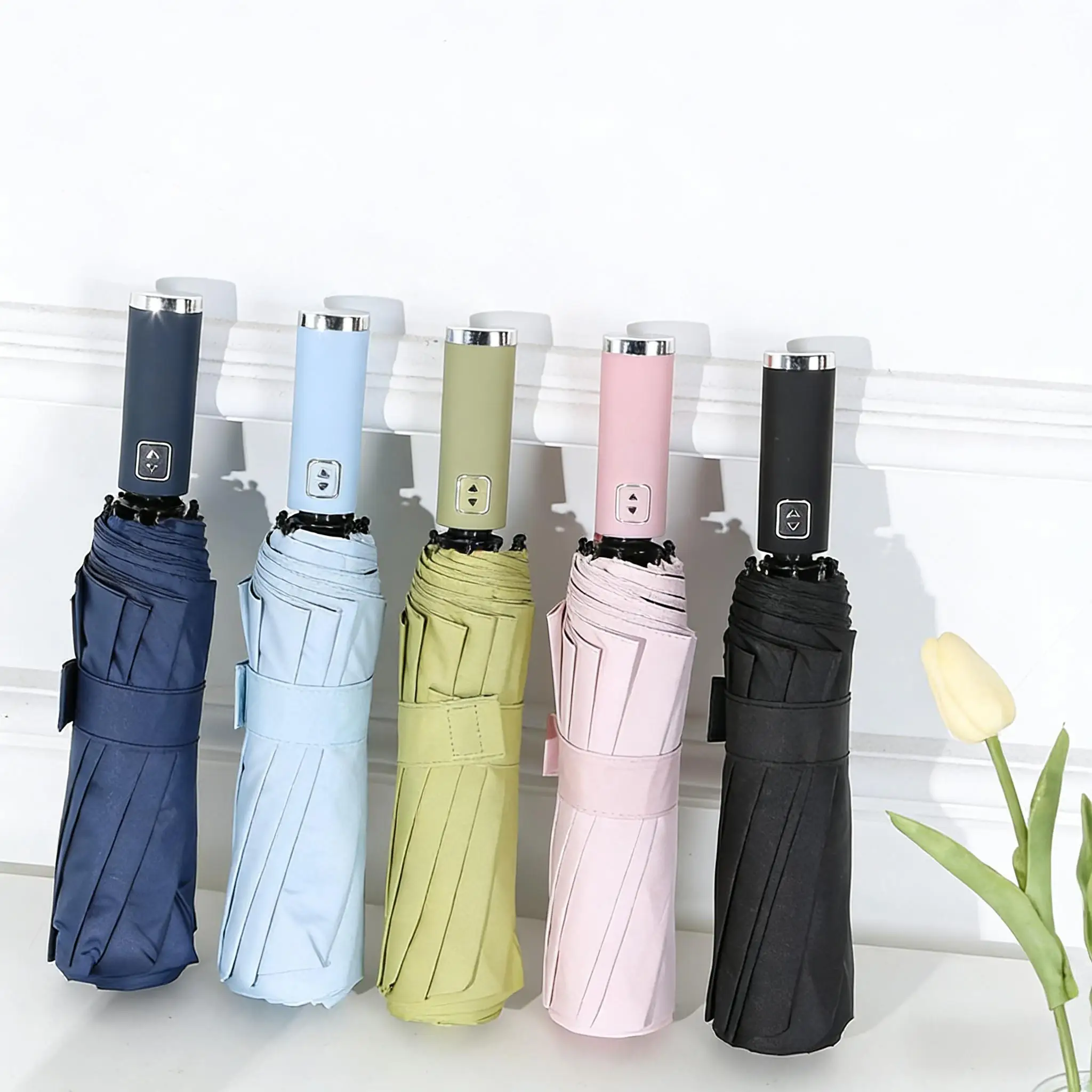 Robuster & Langlebiger 10-Rippen-Faltschirm, Dickes Design, Ideal für Schutz & Schatten, Perfekt für den Täglichen Gebrauch, Tragbar Image