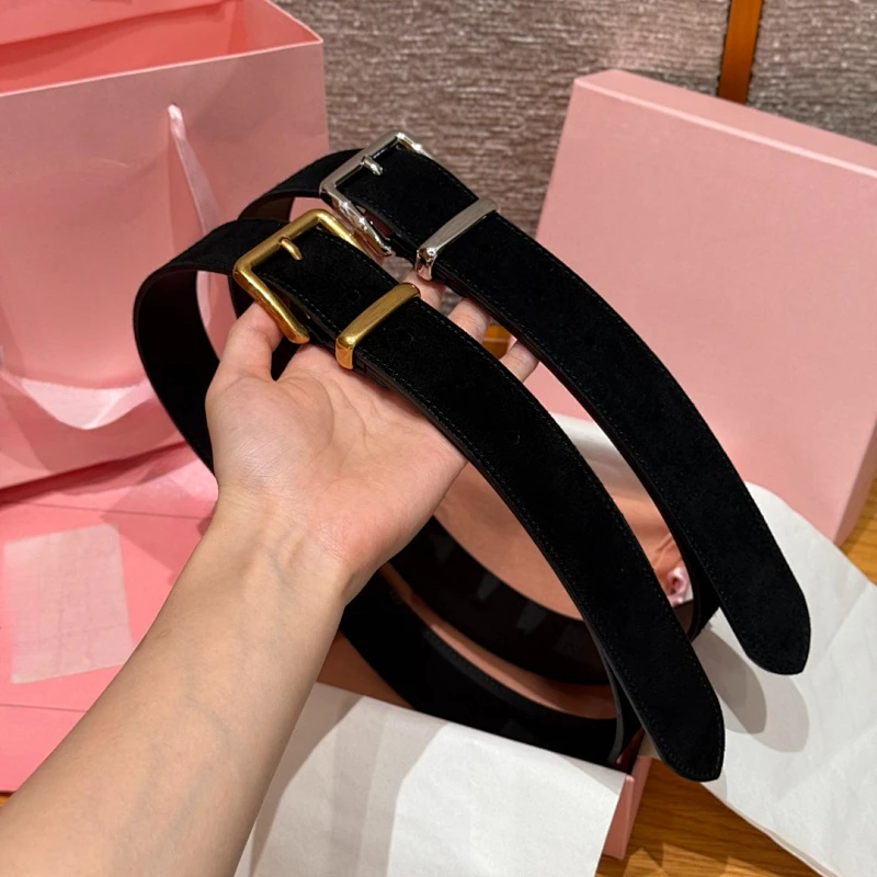 Premium-Qualität Damen Echtleder-Riemengürtel aus Kuhwildleder 35mm Image