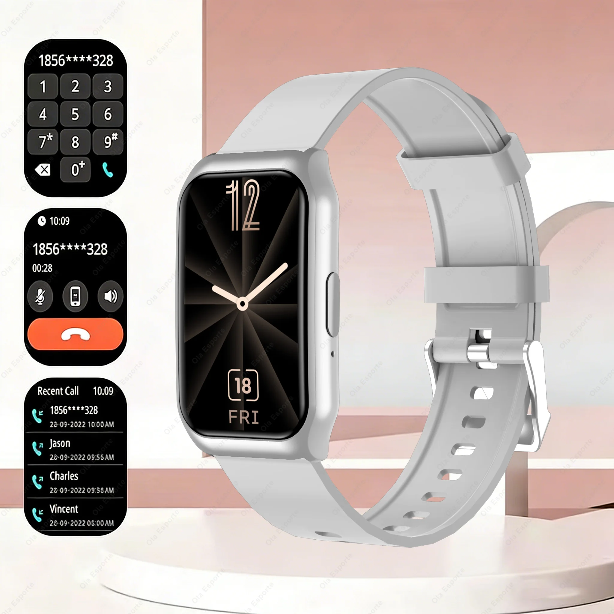 Smart Band Multifunktionales BT-Anruf Schlaf-Herzfrequenz-Monitor Wasserdichter Schrittzähler Sport-Smartarmband für Männer und Frauen Smartwatch Neu Image