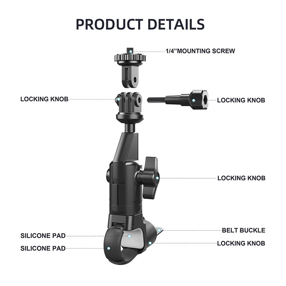 Kamera-Einbeinstativ-Halterung 360° Drehbare Lenkerklemme für Insta 360 X2 X3 X4 Go Pro 12 11 10 DJI Image