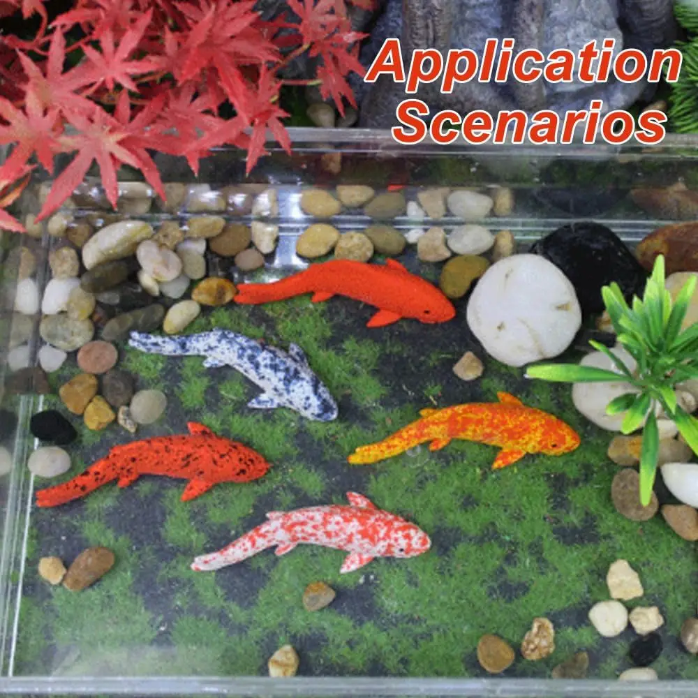Charmante Mini-Koi-Fisch-Dekoration, handgefertigte Harzfigur, niedliche Karpfenfigur, Simulation, DIY, kleine Statue, Feengarten-Dekoration, Geschenk Image